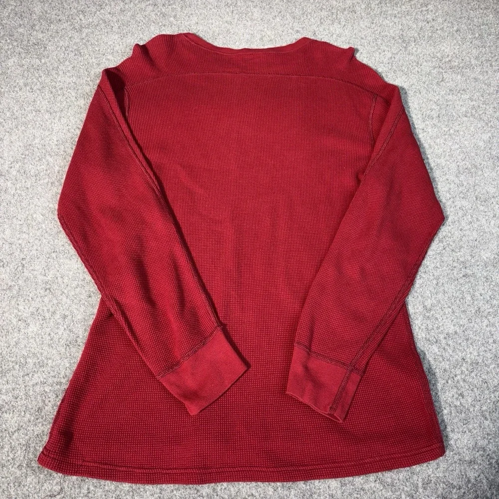 Polo Ralph Lauren Men's  Shirt Large Red‎ Waffle Knit Thermal Long Sleeve Cotton